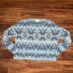 Denim & Supply Ralph Lauren Sweater Aztec Southwestern Tribal Blue Womens Small
